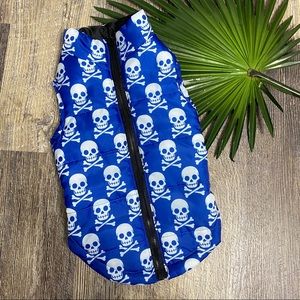 [Top Paw] Blue Skull Dog Vest Jacket Medium